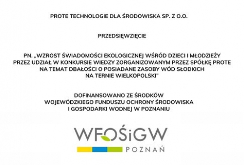 Spółka Prote otrzymała dofinansowanie ze środków WFOŚiGW w Poznaniu.